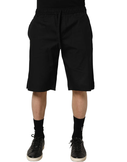 Dolce & Gabbana Black Cotton Sweatshorts Men Bermuda Shorts