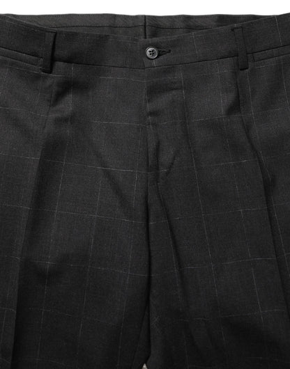 Dolce & Gabbana Black Wool Slim Fit Formal 2 Piece Men Suit