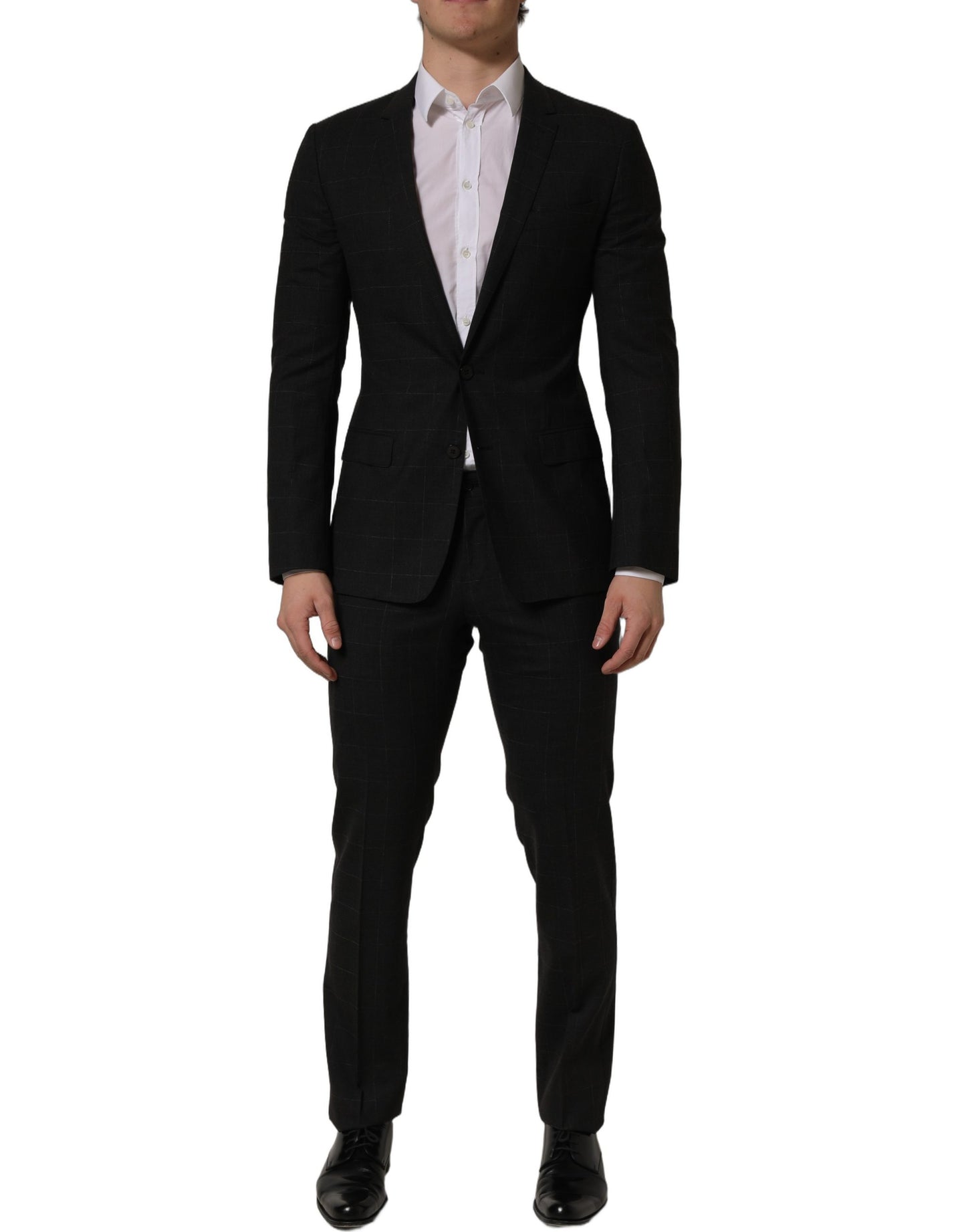 Dolce & Gabbana Black Wool Slim Fit Formal 2 Piece Men Suit