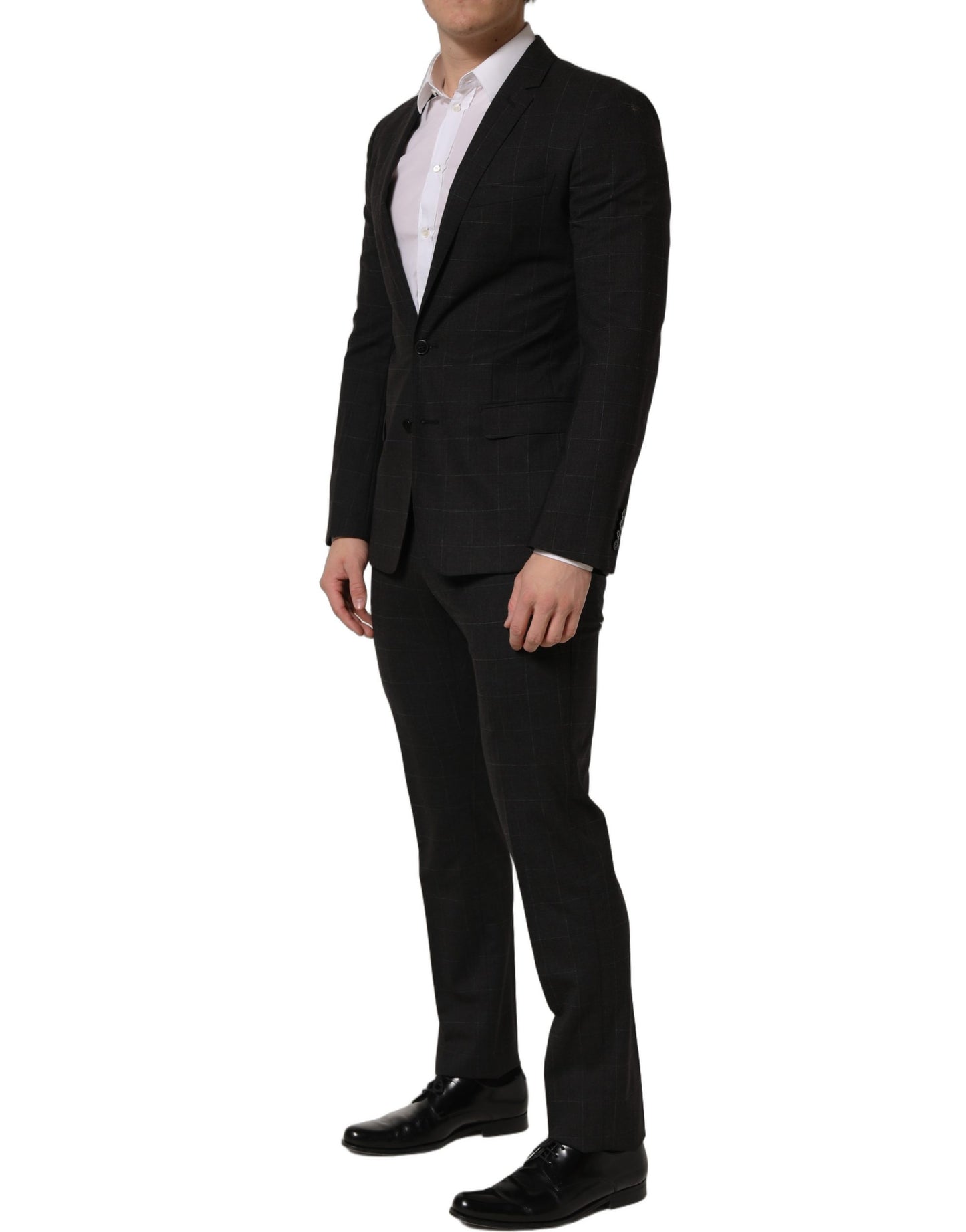 Dolce & Gabbana Black Wool Slim Fit Formal 2 Piece Men Suit