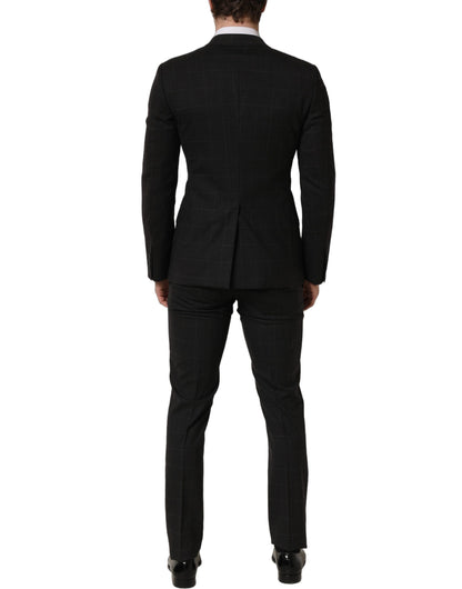 Dolce & Gabbana Black Wool Slim Fit Formal 2 Piece Men Suit