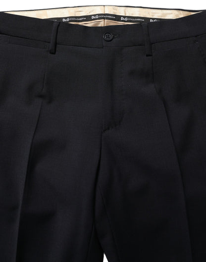 Dolce & Gabbana Black Wool Slim Fit Formal 3 Piece Men Suit