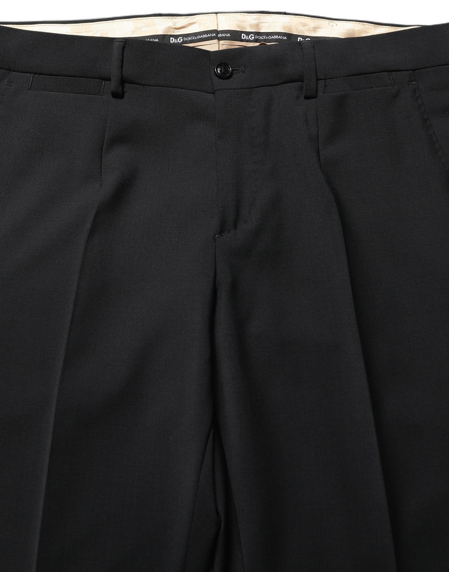 Dolce & Gabbana Black Wool Slim Fit Formal 2 Piece Men Suit