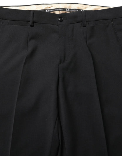Dolce & Gabbana Black Wool Slim Fit Formal 2 Piece Men Suit