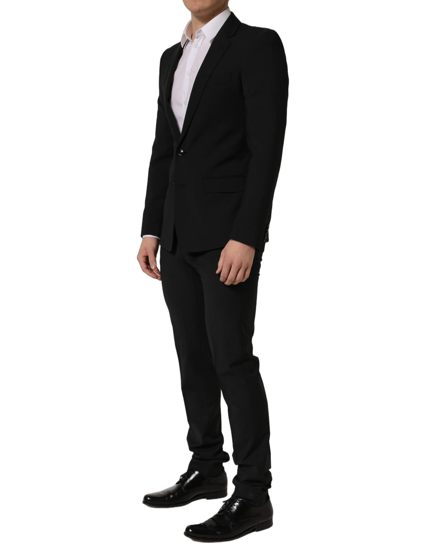 Dolce & Gabbana Black Wool Slim Fit Formal 2 Piece Men Suit