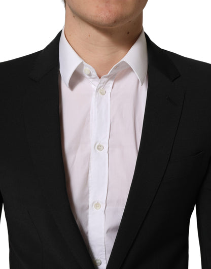 Dolce & Gabbana Men's Slim Polyester & Wool Pant Suit - Black