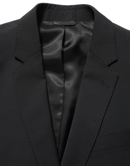 Dolce & Gabbana Black Wool Slim Fit Formal 2 Piece Men Suit