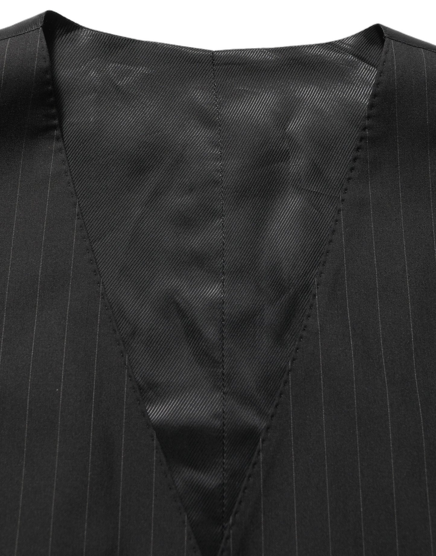 Dolce & Gabbana Black Stripes Slim Fit Formal 3 Piece Suit