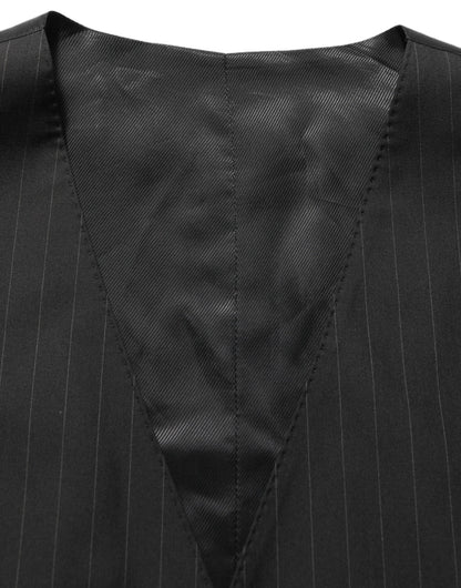 Dolce & Gabbana Black Stripes Slim Fit Formal 3 Piece Suit