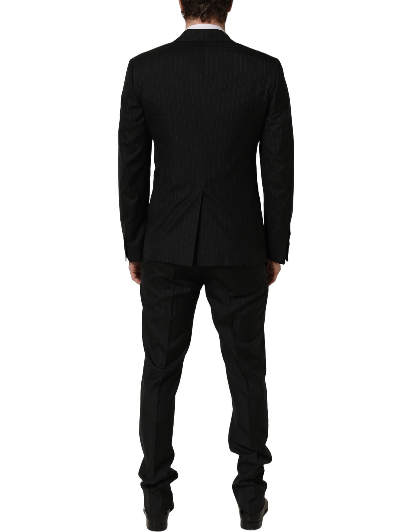 Dolce & Gabbana Black Stripes Slim Fit Formal 3 Piece Suit