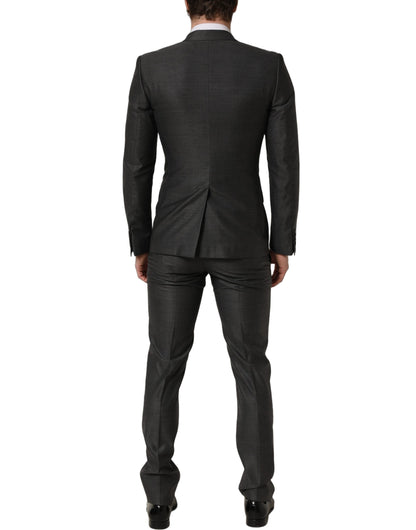 Dolce & Gabbana Gray MARTINI Slim Fit Formal 3 Piece Suit