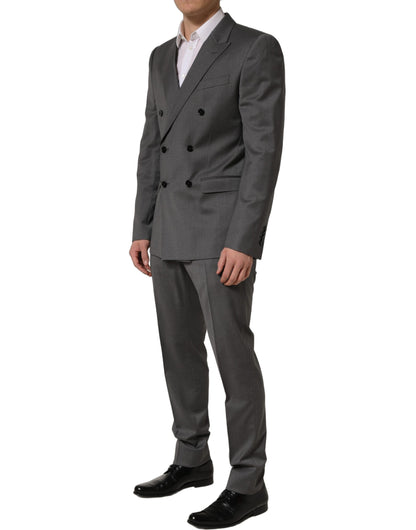 Dolce & Gabbana Gray MARTINI Slim Fit Formal 2Piece Men Suit