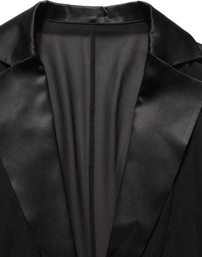 Dolce & Gabbana Black Silk Sheer Chiffon Long Maxi Dress