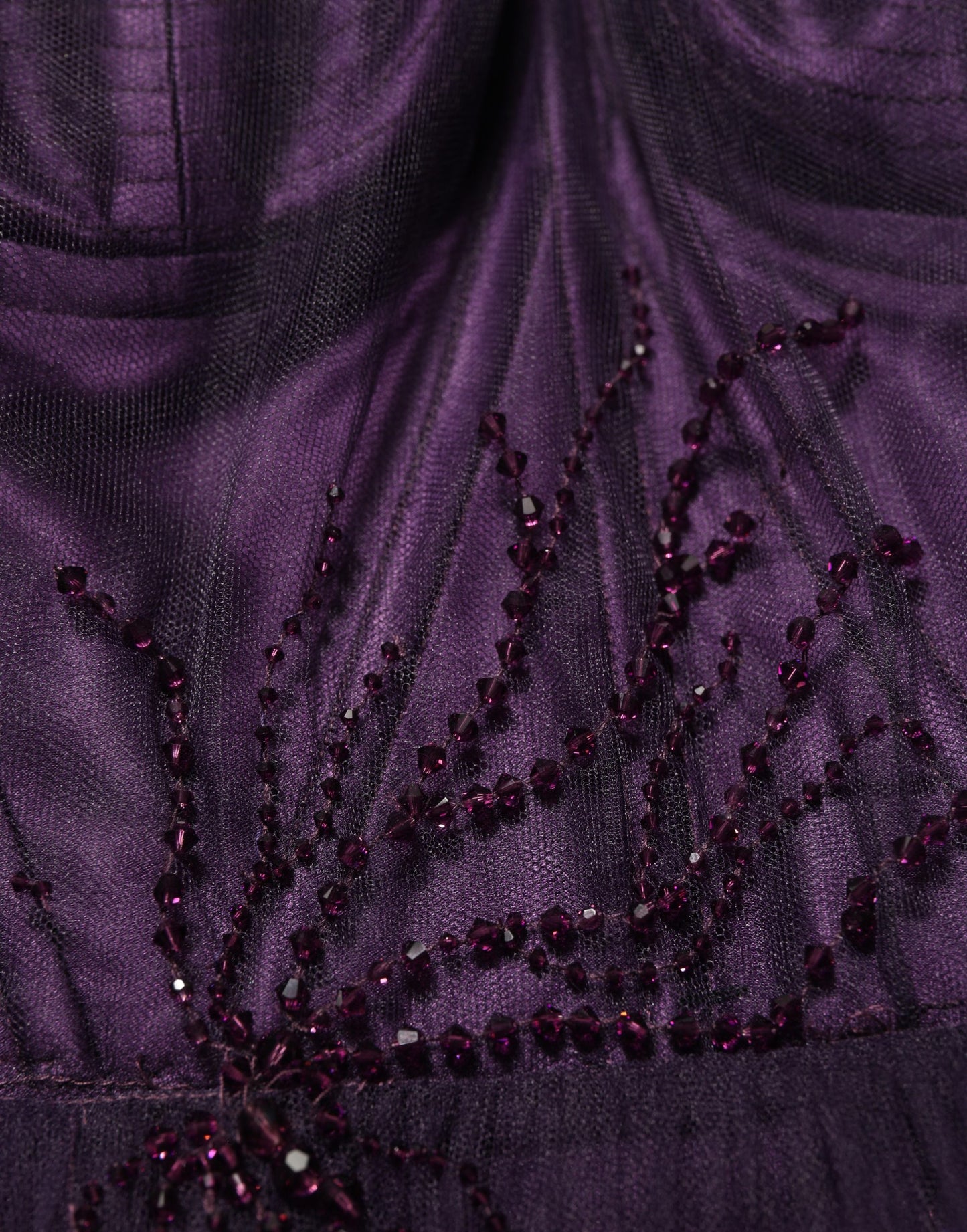 Dolce & Gabbana Purple Tiered Tulle Silk Long Gown Dress