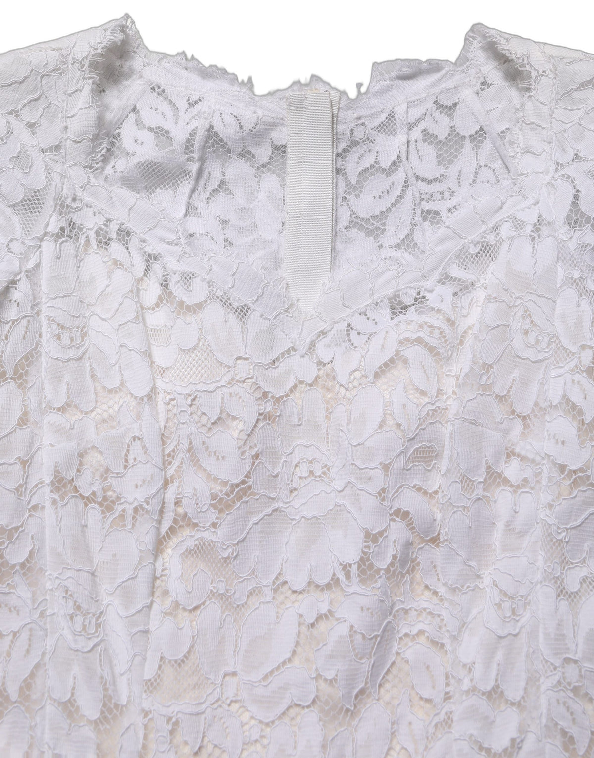 Dolce & Gabbana Women's Gown Mermaid Long-Sleeve Cotton Silk Nylon & Lace Long Dress - White Patterned Floral