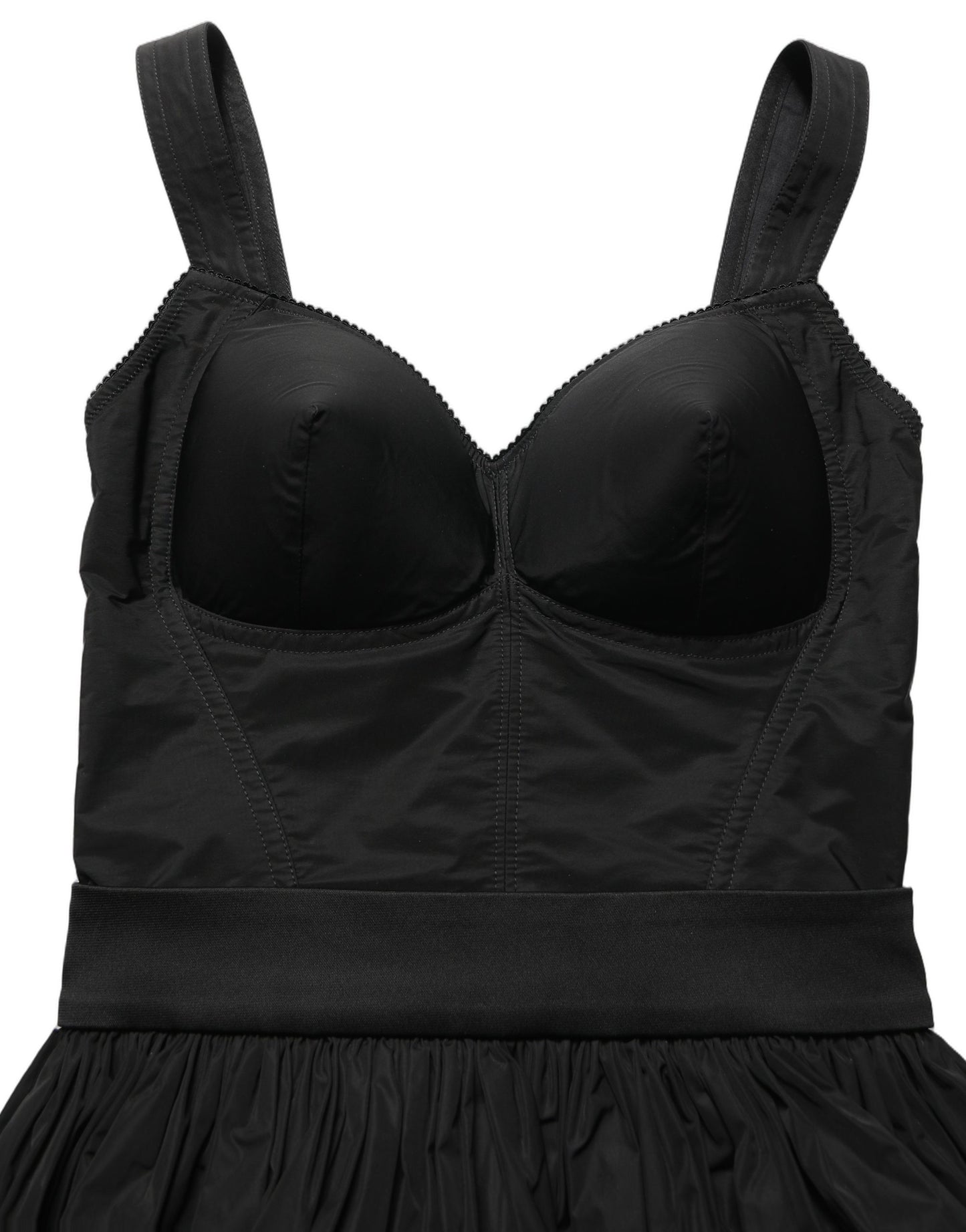 Dolce & Gabbana Black Nylon A-Line Sleeveless Mini Dress