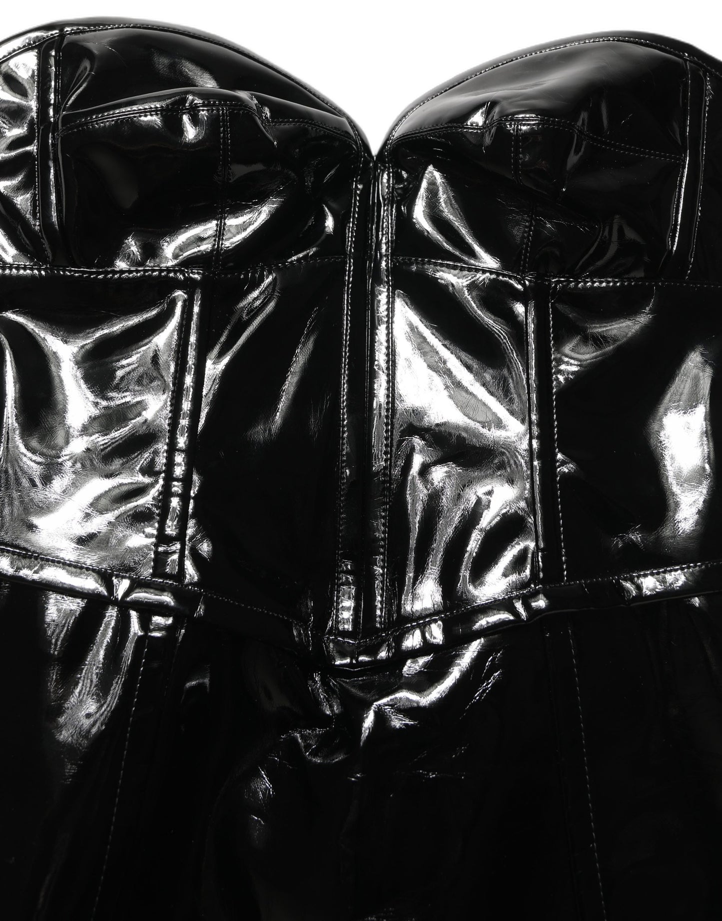 Dolce & Gabbana Black Patent Leather Corset Style Mini Dress