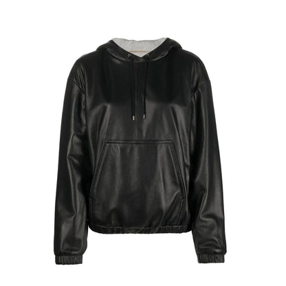 Saint Laurent Black Leather Tank Tops