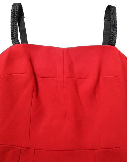 Dolce & Gabbana Red Stretch Bodycon Sheath Knee Length Dress