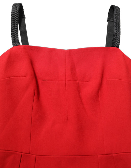 Dolce & Gabbana Red Stretch Bodycon Sheath Knee Length Dress