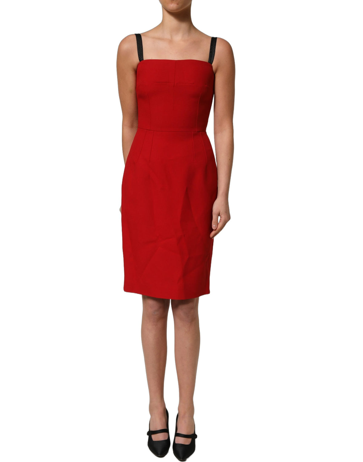 Dolce & Gabbana Women's Sheath Bodycon Cocktail Polyester Viscose & Acetate Knee Dress - Red