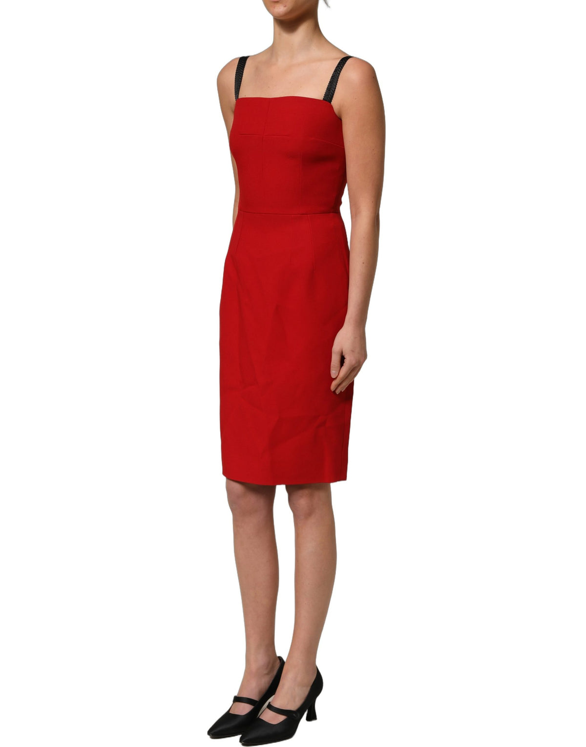 Dolce & Gabbana Women's Sheath Bodycon Cocktail Polyester Viscose & Acetate Knee Dress - Red