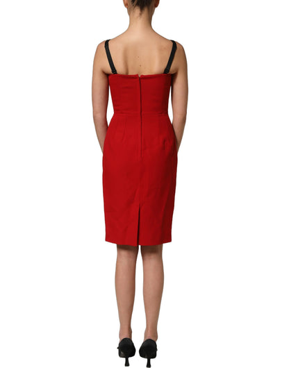 Dolce & Gabbana Women's Sheath Bodycon Cocktail Polyester Viscose & Acetate Knee Dress - Red