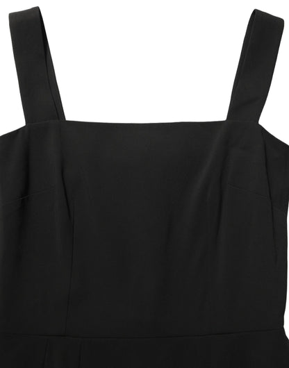 Dolce & Gabbana Black Viscose Stretch Sheath Midi Dress