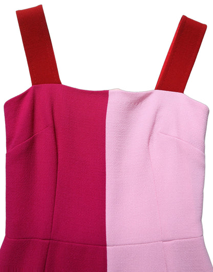 Dolce & Gabbana Women's Cocktail Sleeveless Virgin Wool Silk Nylon & Elastane Midi Dress - Pink