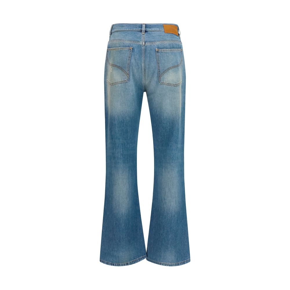 Jeans by Amiri for men in denim cotton blue features an sartorial flared & regular-fit and long with a cut for a sartorial finish.