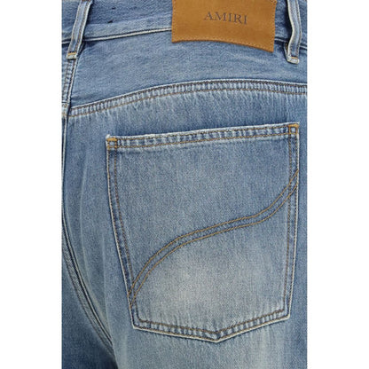 Jeans by Amiri for men in denim cotton blue features a refined silhouette with a refined flared & regular-fit, defined by a and a refined long for a refined finish.