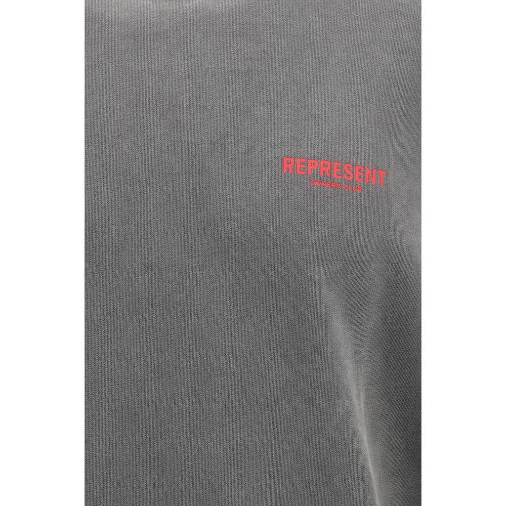 Sweatshirt Hoodie by Represent for men in cotton gray, monogram & print features a edgy silhouette, detailed with a edgy hooded neckline and for a refined finish.
