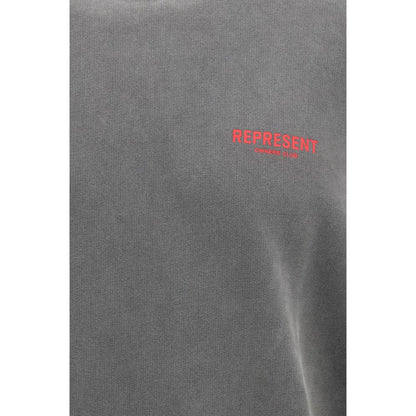 Sweatshirt Hoodie by Represent for men in cotton gray, monogram & print features a edgy silhouette, detailed with a edgy hooded neckline and for a refined finish.
