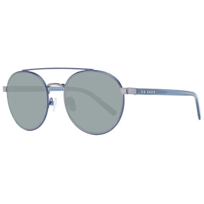 Sunglasses by Ted Baker for men in metal blue features an ethereal aviator full-rim frame design with blue coloured frame frames and non-polarized category-3-dark-tint lens for a ethereal finish.
