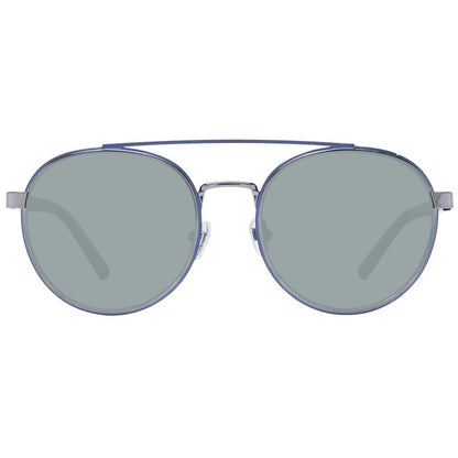 Sunglasses by Ted Baker for men in metal blue features a sumptuous silhouette, showcasing a sumptuous aviator full-rim frame design in blue coloured frame with high-performance non-polarized category-3-dark-tint lens.