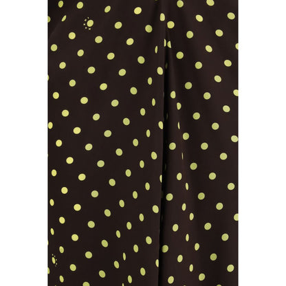Dress by Marni for women in silk nylon crepe brown & print features an sultry silhouette defined by a and , falling to an sultry long for a sultry look.