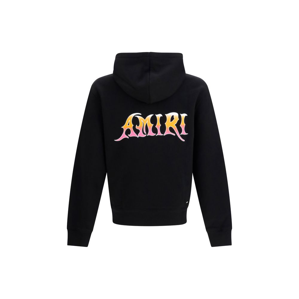 Sweatshirt Hoodie by Amiri for men in modacrylic cotton terrycloth black & print features an dramatic silhouette, showcasing a sophisticated hooded neckline and dramatic for a refined, modern aesthetic.