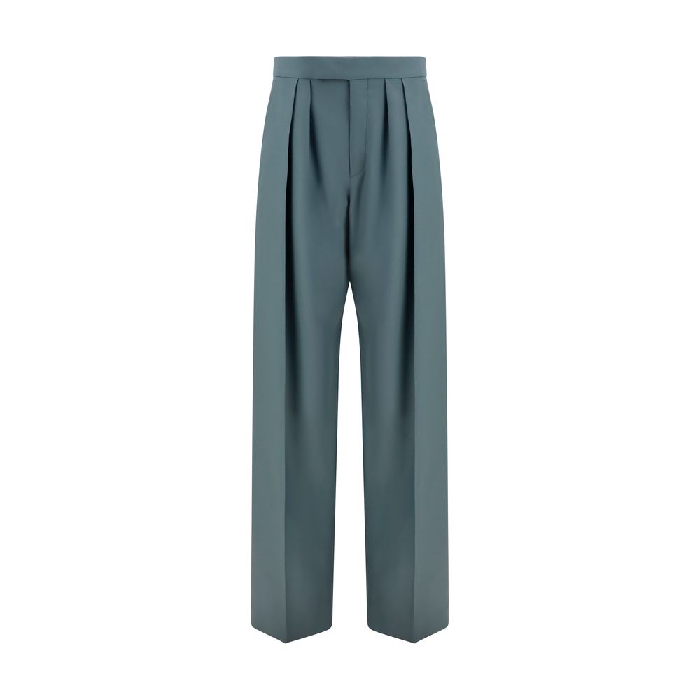 Trousers by Chloé for women in wool bicolour features a sculptural silhouette, showcasing a sculptural straight-leg & regular-fit and long with a sophisticated high rise for a sculptural finish.