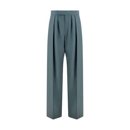 Trousers by Chloé for women in wool bicolour features a sculptural silhouette, showcasing a sculptural straight-leg & regular-fit and long with a sophisticated high rise for a sculptural finish.