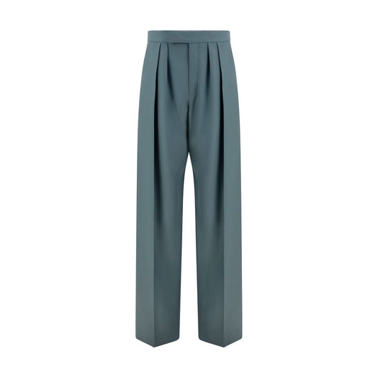 Trousers by Chloé for women in wool bicolour features a sculptural silhouette, showcasing a sculptural straight-leg & regular-fit and long with a sophisticated high rise for a sculptural finish.