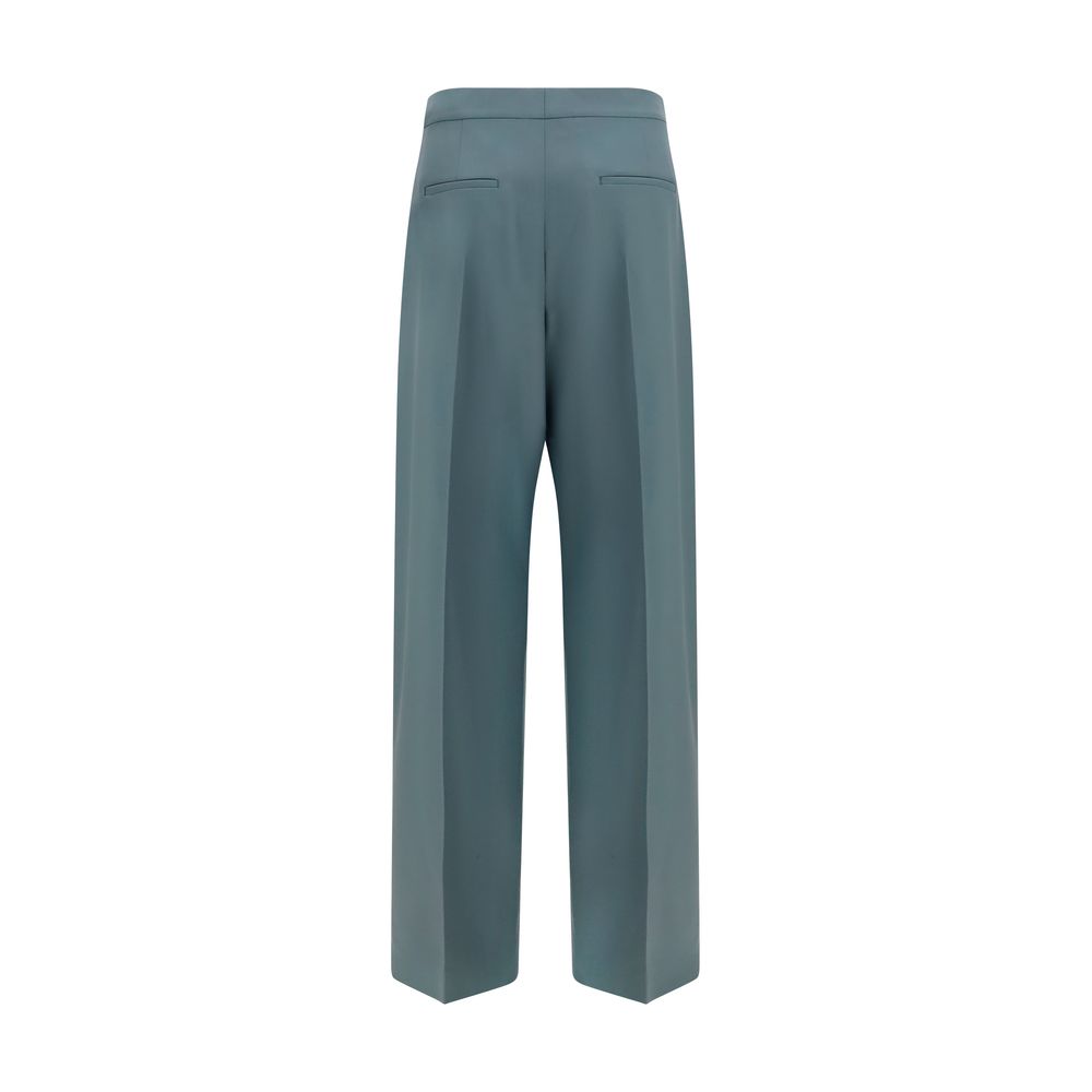 Trousers by Chloé for women in wool bicolour features an sartorial silhouette, showcasing a precise straight-leg & regular-fit and long with a sartorial high rise for a refined look.