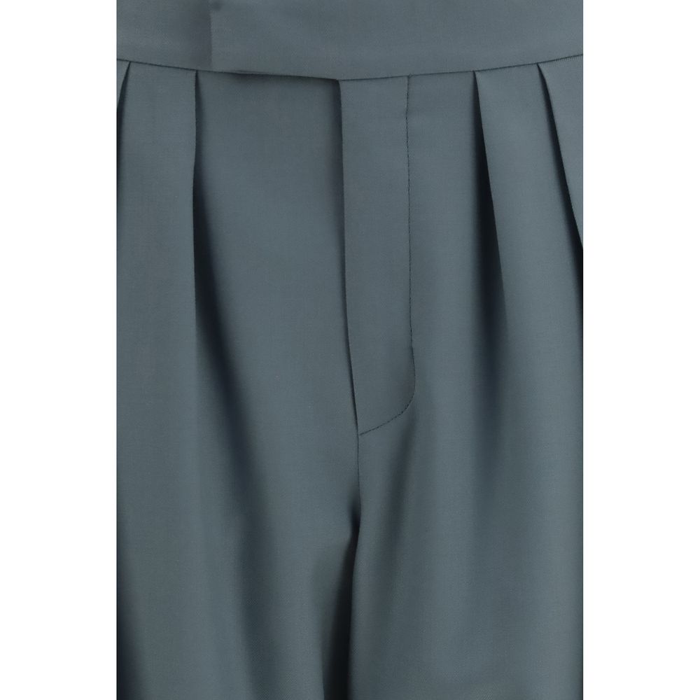 Trousers by Chloé for women in wool bicolour features a tailored silhouette with a tailored straight-leg & regular-fit, defined by its long and a sophisticated high rise.