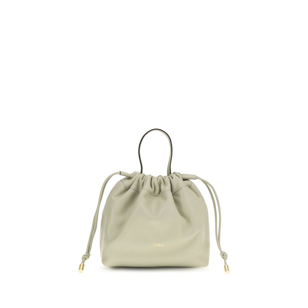 Shoulder Drawstring Bag by Chloé for women in nappa lambskin leather gray features a effortless chic silhouette with a secure drawstring, ample , and versatile shoulder-strap & handle for a effortless chic finish.