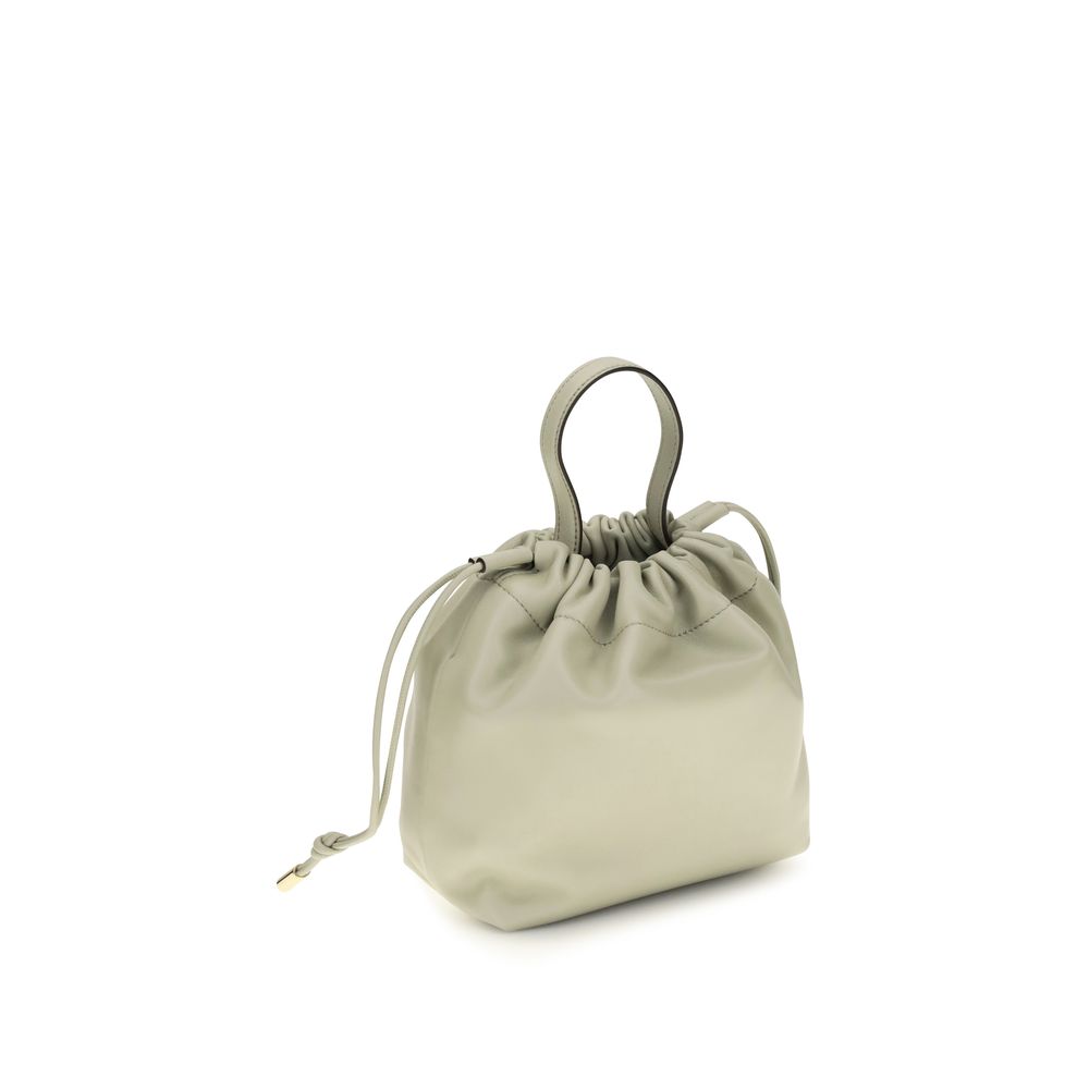 Shoulder Drawstring Bag by Chloé for women in nappa lambskin leather gray showcases a enviable silhouette, artfully detailed with a secure drawstring, organized , and versatile shoulder-strap & handle for a enviable look.