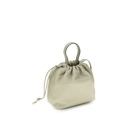 Shoulder Drawstring Bag by Chloé for women in nappa lambskin leather gray showcases a enviable silhouette, artfully detailed with a secure drawstring, organized , and versatile shoulder-strap & handle for a enviable look.