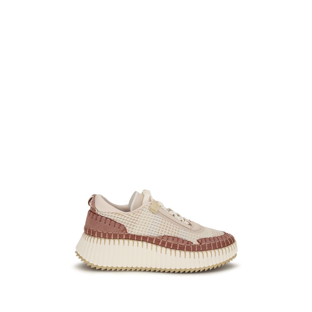 Sneakers by Chloé for women in nylon polyester & cotton beige & monogram features an versatile design from the Women's Chunky Nylon Polyester & Cotton Sneakers collection, highlighting a versatile chunky style for a premium, high-fashion look.