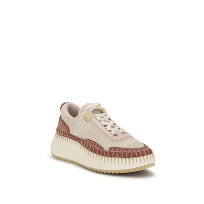 Sneakers by Chloé for women in nylon polyester & cotton beige & monogram features an fashionable silhouette, showcasing the premium Women's Chunky Nylon Polyester & Cotton Sneakers in a fashionable chunky style that offers a fashionable finish for refined style.
