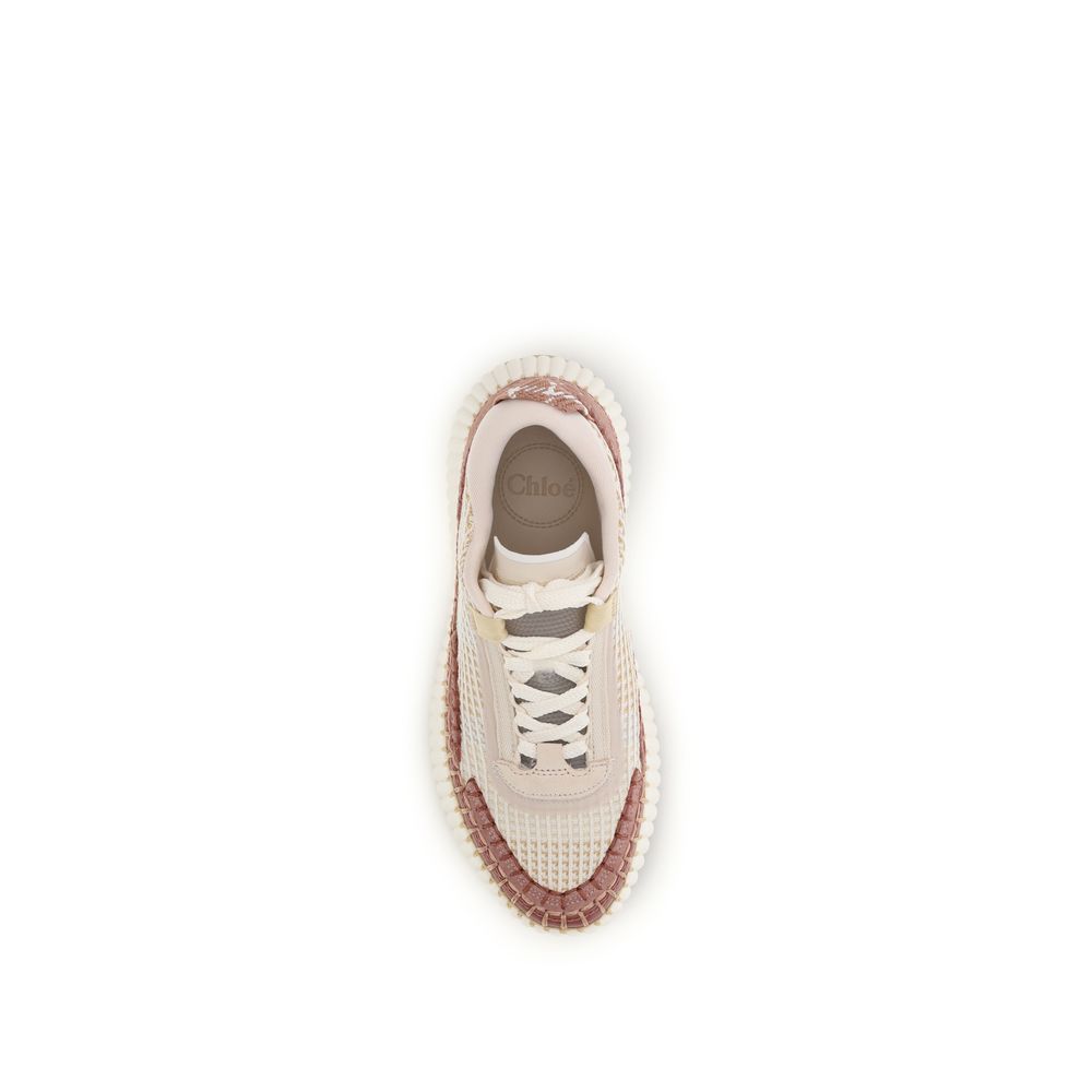 Sneakers by Chloé for women in nylon polyester & cotton beige & monogram presents a impeccable silhouette as Women's Chunky Nylon Polyester & Cotton Sneakers, expertly defined by a impeccable chunky style for a impeccable, high-fashion look.