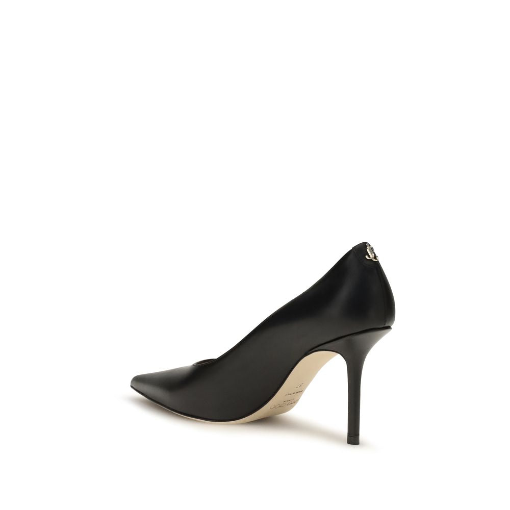 High-Heel Pumps Heels by Jimmy Choo for women in bos taurus calfskin leather black & gold features a effortless chic silhouette, showcasing the Women's Bos Taurus Calfskin Leather High-Heel Pumps Heels design with a effortless chic high-heel and pointed toe style for a effortless chic finish.