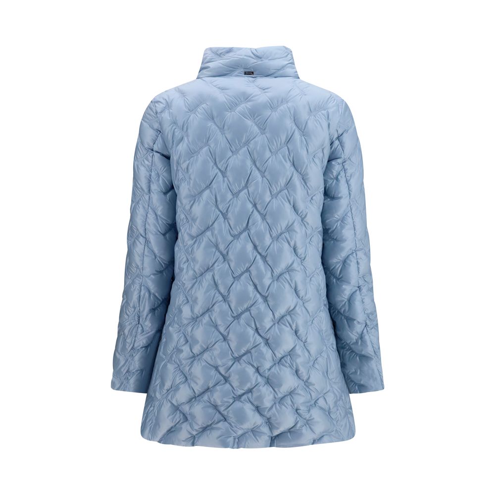 Puffer Jacket by Herno for women in polyester & goose-down blue features an on trend silhouette, showcasing refined pockets & insulated and a sophisticated for a truly on trend finish.
